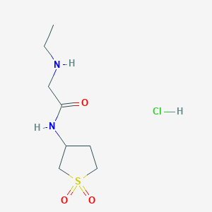 molecular formula C8H17ClN2O3S B2706024 N-(1,1-Dioxo-1lambda6-thiolan-3-yl)-2-(ethylamino)acetamide hydrochloride CAS No. 1156726-07-6