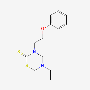 molecular formula C13H18N2OS2 B2706027 5-乙基-3-(2-苯氧基乙基)-1,3,5-噻二氮烷-2-硫酮 CAS No. 21118-00-3