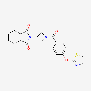 molecular formula C21H19N3O4S B2706032 2-(1-(4-(thiazol-2-yloxy)benzoyl)azetidin-3-yl)-3a,4,7,7a-tetrahydro-1H-isoindole-1,3(2H)-dione CAS No. 1903449-65-9