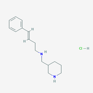 molecular formula C16H25ClN2 B2706036 (E)-4-Phenyl-N-(piperidin-3-ylmethyl)but-3-en-1-amine hydrochloride CAS No. 1353991-01-1