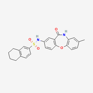 molecular formula C24H22N2O4S B2706042 N-(8-methyl-11-oxo-10,11-dihydrodibenzo[b,f][1,4]oxazepin-2-yl)-5,6,7,8-tetrahydronaphthalene-2-sulfonamide CAS No. 922088-86-6