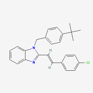 molecular formula C26H25ClN2 B2706050 1-(4-(Tert-butyl)benzyl)-2-(4-chlorostyryl)-1H-1,3-benzimidazole CAS No. 306977-82-2