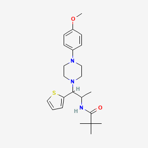 molecular formula C23H33N3O2S B2706053 N-(1-(4-(4-methoxyphenyl)piperazin-1-yl)-1-(thiophen-2-yl)propan-2-yl)pivalamide CAS No. 887206-43-1