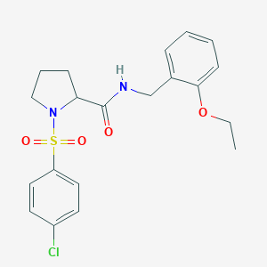 molecular formula C20H23ClN2O4S B270606 1-[(4-chlorophenyl)sulfonyl]-N-(2-ethoxybenzyl)prolinamide 