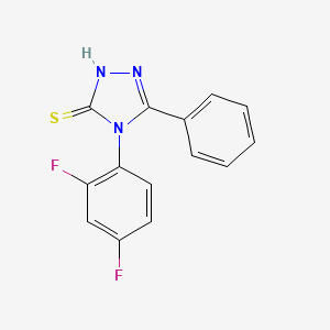 molecular formula C14H9F2N3S B2706061 4-(2,4-二氟苯基)-5-苯基-4H-1,2,4-三唑-3-硫醇 CAS No. 380189-92-4