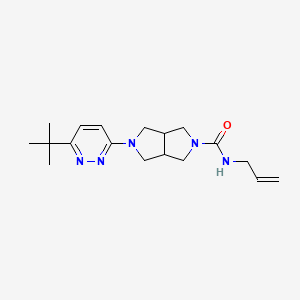 molecular formula C18H27N5O B2706063 2-(6-叔丁基吡啶-3-基)-N-丙-2-烯基-1,3,3a,4,6,6a-六氢-吡咯并[3,4-c]吡咯-5-羧酰胺 CAS No. 2415586-79-5