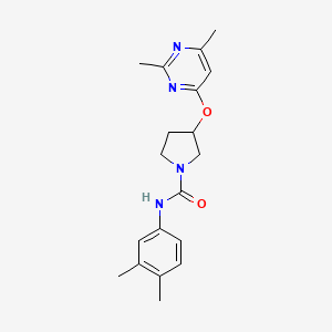molecular formula C19H24N4O2 B2706068 N-(3,4-二甲基苯基)-3-[(2,6-二甲基嘧啶-4-基)氧基]吡咯啉-1-羧酰胺 CAS No. 2097930-69-1