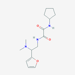 molecular formula C15H23N3O3 B2706073 N1-cyclopentyl-N2-(2-(dimethylamino)-2-(furan-2-yl)ethyl)oxalamide CAS No. 941870-59-3