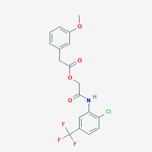 molecular formula C18H15ClF3NO4 B2706084 2-{[2-Chloro-5-(trifluoromethyl)phenyl]amino}-2-oxoethyl (3-methoxyphenyl)acetate CAS No. 1351835-68-1