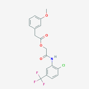 molecular formula C18H15ClF3NO4 B2706084 2-{[2-氯-5-(三氟甲基)苯基]氨基}-2-氧乙酸乙酯(3-甲氧苯基)乙酸 CAS No. 1351835-68-1