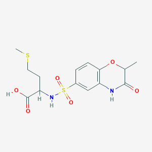 molecular formula C14H18N2O6S2 B270609 N-[(2-methyl-3-oxo-3,4-dihydro-2H-1,4-benzoxazin-6-yl)sulfonyl]methionine 