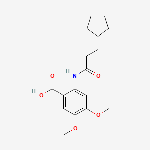 molecular formula C17H23NO5 B2706090 2-(3-Cyclopentylpropanamido)-4,5-dimethoxybenzoic acid CAS No. 790263-55-7