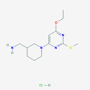 molecular formula C13H23ClN4OS B2706092 (1-(6-Ethoxy-2-(methylthio)pyrimidin-4-yl)piperidin-3-yl)methanamine hydrochloride CAS No. 1353958-20-9