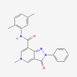 molecular formula C22H20N4O2 B2706097 N-(2,5-二甲基苯基)-5-甲基-3-氧代-2-苯基-3,5-二氢-2H-吡唑并[4,3-c]吡啶-7-甲酰胺 CAS No. 923245-94-7