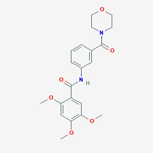 molecular formula C21H24N2O6 B270610 2,4,5-trimethoxy-N-[3-(morpholin-4-ylcarbonyl)phenyl]benzamide 