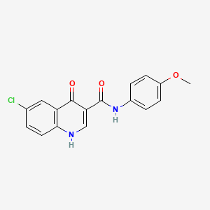 6-chloro-4-hydroxy-N-(4-methoxyphenyl)quinoline-3-carboxamide