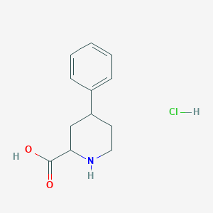 molecular formula C12H16ClNO2 B2706108 4-苯基哌啶-2-甲酸;盐酸盐 CAS No. 2408962-88-7