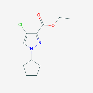 molecular formula C11H15ClN2O2 B2706109 ethyl 4-chloro-1-cyclopentyl-1H-pyrazole-3-carboxylate CAS No. 1856041-27-4
