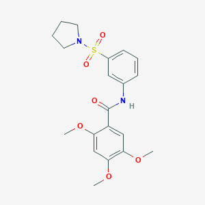 2,4,5-trimethoxy-N-[3-(pyrrolidin-1-ylsulfonyl)phenyl]benzamide