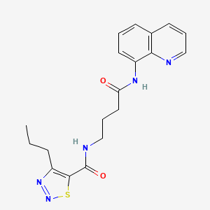 molecular formula C19H21N5O2S B2706110 N-(4-oxo-4-(quinolin-8-ylamino)butyl)-4-propyl-1,2,3-thiadiazole-5-carboxamide CAS No. 1251574-54-5