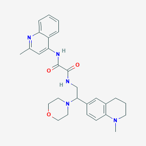 molecular formula C28H33N5O3 B2706115 N-(2-methylquinolin-4-yl)-N'-[2-(1-methyl-1,2,3,4-tetrahydroquinolin-6-yl)-2-morpholin-4-ylethyl]ethanediamide CAS No. 921924-87-0