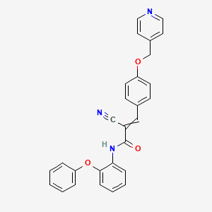 molecular formula C28H21N3O3 B2706120 2-氰基-N-(2-苯氧基苯基)-3-{4-[(吡啶-4-基)甲氧基]苯基}丙-2-烯酰胺 CAS No. 1808821-38-6