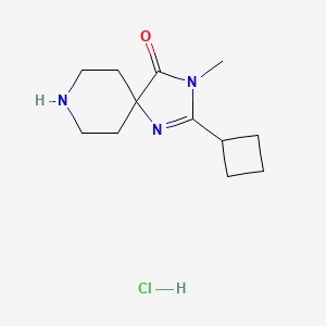 molecular formula C12H20ClN3O B2706127 2-Cyclobutyl-3-methyl-1,3,8-triazaspiro[4.5]dec-1-en-4-one hydrochloride CAS No. 1713162-99-2