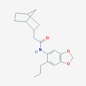 molecular formula C19H25NO3 B270613 2-bicyclo[2.2.1]hept-2-yl-N-(6-propyl-1,3-benzodioxol-5-yl)acetamide 