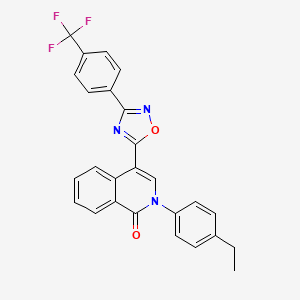 molecular formula C26H18F3N3O2 B2706133 2-(4-ethylphenyl)-4-{3-[4-(trifluoromethyl)phenyl]-1,2,4-oxadiazol-5-yl}isoquinolin-1(2H)-one CAS No. 1326925-96-5