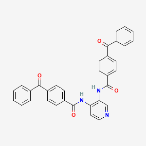 molecular formula C33H23N3O4 B2706137 4-benzoyl-N-[3-[(4-benzoylbenzoyl)amino]pyridin-4-yl]benzamide CAS No. 477485-52-2