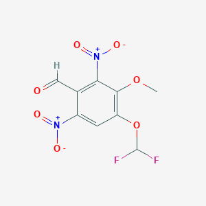 molecular formula C9H6F2N2O7 B2706148 4-(Difluoromethoxy)-3-methoxy-2,6-dinitrobenzaldehyde CAS No. 872102-63-1
