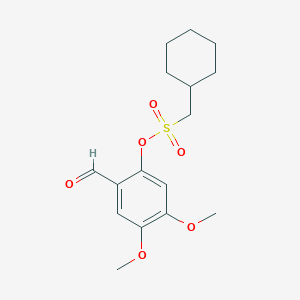 molecular formula C16H22O6S B2706151 (2-Formyl-4,5-dimethoxyphenyl) cyclohexylmethanesulfonate CAS No. 2418719-75-0