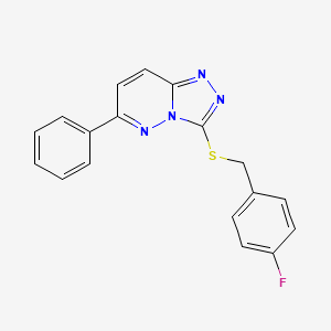 molecular formula C18H13FN4S B2706154 3-((4-Fluorobenzyl)thio)-6-phenyl-[1,2,4]triazolo[4,3-b]pyridazine CAS No. 894061-93-9