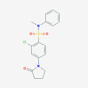molecular formula C17H17ClN2O3S B270616 2-chloro-N-methyl-4-(2-oxopyrrolidin-1-yl)-N-phenylbenzenesulfonamide 