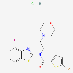 molecular formula C18H18BrClFN3O2S2 B2706161 5-bromo-N-(4-fluorobenzo[d]thiazol-2-yl)-N-(2-morpholinoethyl)thiophene-2-carboxamide hydrochloride CAS No. 1219182-91-8