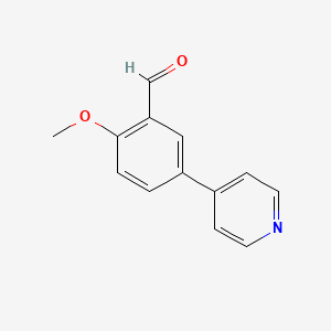 molecular formula C13H11NO2 B2706162 2-甲氧基-5-(吡啶-4-基)苯甲醛 CAS No. 385802-40-4