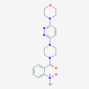molecular formula C19H22N6O4 B2706171 (4-(6-Morpholinopyridazin-3-yl)piperazin-1-yl)(2-nitrophenyl)methanone CAS No. 898417-69-1