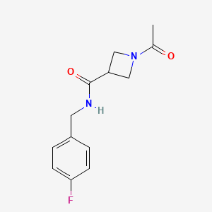 molecular formula C13H15FN2O2 B2706172 1-acetyl-N-(4-fluorobenzyl)azetidine-3-carboxamide CAS No. 1396807-86-5