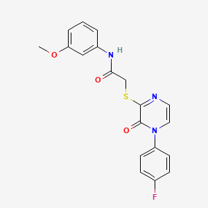 molecular formula C19H16FN3O3S B2706177 2-((4-(4-氟苯基)-3-氧代-3,4-二氢吡嘧啶-2-基)硫代)-N-(3-甲氧基苯基)乙酰胺 CAS No. 899724-15-3