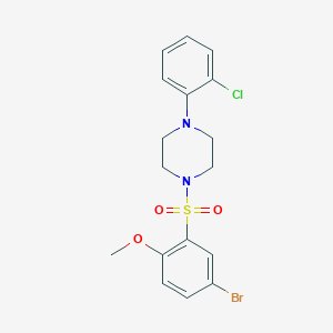 molecular formula C17H18BrClN2O3S B2706180 1-(5-Bromo-2-methoxybenzenesulfonyl)-4-(2-chlorophenyl)piperazine CAS No. 691376-59-7