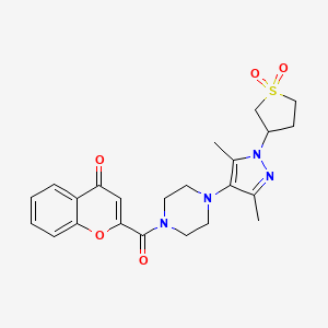 2-(4-(1-(1,1-dioxidotetrahydrothiophen-3-yl)-3,5-dimethyl-1H-pyrazol-4-yl)piperazine-1-carbonyl)-4H-chromen-4-one