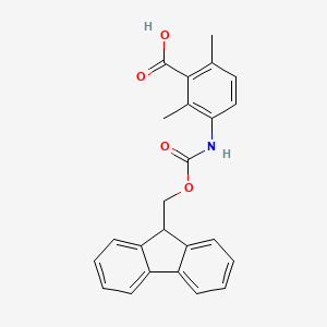 molecular formula C24H21NO4 B2706187 3-(9H-Fluoren-9-ylmethoxycarbonylamino)-2,6-dimethylbenzoic acid CAS No. 2138194-85-9