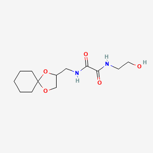 molecular formula C13H22N2O5 B2706189 N1-(1,4-二氧杂螺[4.5]癸-2-基甲基)-N2-(2-羟基乙基)草酰胺 CAS No. 941959-28-0