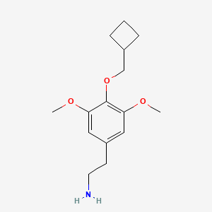 molecular formula C15H23NO3 B2706196 2-[4-(环丁基甲氧基)-3,5-二甲氧基苯基]乙胺 CAS No. 1493308-88-5