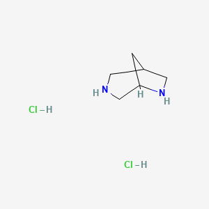 molecular formula C6H14Cl2N2 B2706200 3,6-Diazabicyclo[3.2.1]octane;dihydrochloride CAS No. 2287280-88-8