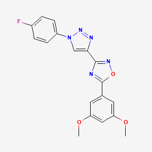 molecular formula C18H14FN5O3 B2706204 5-(3,5-dimethoxyphenyl)-3-[1-(4-fluorophenyl)-1H-1,2,3-triazol-4-yl]-1,2,4-oxadiazole CAS No. 1251683-53-0