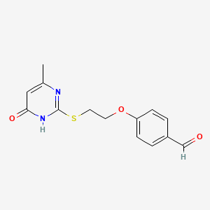 molecular formula C14H14N2O3S B2706208 4-[2-[(4-Methyl-6-oxo-1H-pyrimidin-2-yl)sulfanyl]ethoxy]benzaldehyde CAS No. 927582-79-4