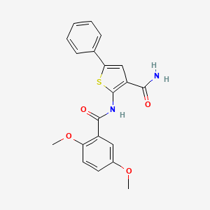 molecular formula C20H18N2O4S B2706214 2-(2,5-Dimethoxybenzamido)-5-phenylthiophene-3-carboxamide CAS No. 872097-34-2