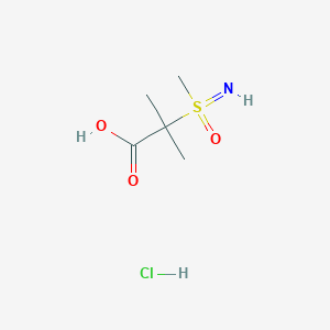 molecular formula C5H12ClNO3S B2706223 2-Methyl-2-(methylsulfonimidoyl)propanoic acid;hydrochloride CAS No. 2418663-34-8