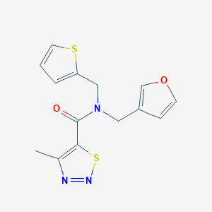 N-(furan-3-ylmethyl)-4-methyl-N-(thiophen-2-ylmethyl)-1,2,3-thiadiazole-5-carboxamide
